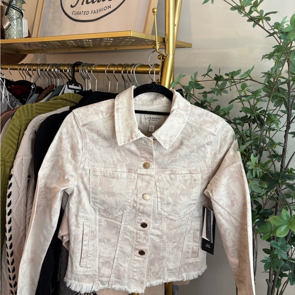 Liverpool Jackets & Blazers - Liverpool Light Beige and dusty pink Jean Jacket